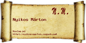 Nyikos Márton névjegykártya