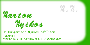 marton nyikos business card